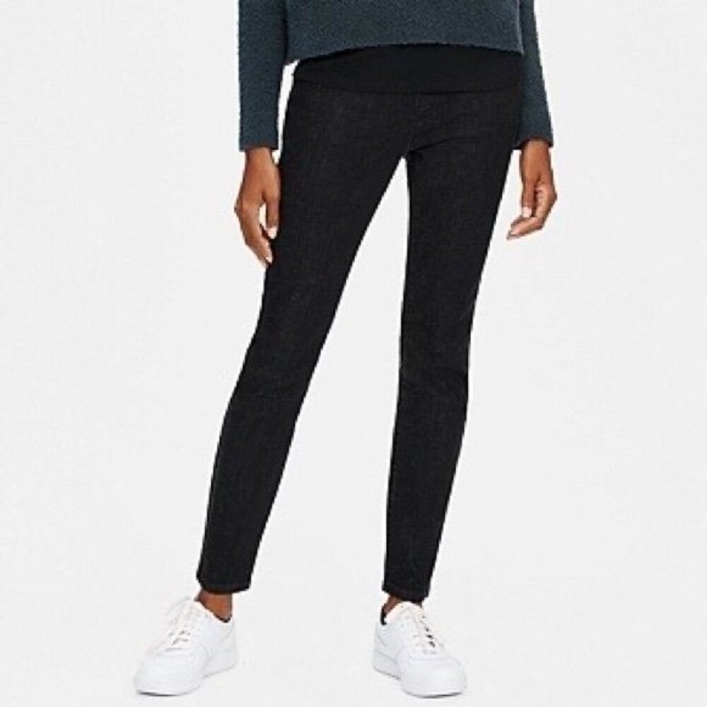 Eileen Fisher Womens Petite Black Jean Jeggings Organic Cotton Stretch size PP
